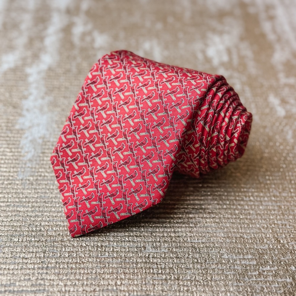 VINEYARD VINES Men's Red MLB St. Louis Cardinals Silk Necktie